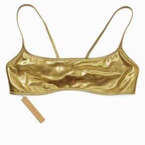 ✨ SKIMS Metallic Micro Scoop Bikini Top - 2X - NWT ✨